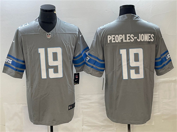 Men's Detroit Lions #19 Donovan Peoples-Jones Gray Vapor Untouchable Limited Stitched Jersey